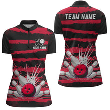 Load image into Gallery viewer, Women Camo Bowling Shirts 1/4 Zip Custom Bowling Team Jersey League Multicolor QZT472