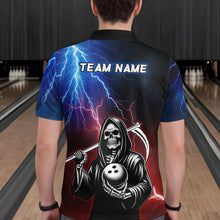 Load image into Gallery viewer, Thunder Bowling Shirt| Grim Reaper Bowling Jersey, Custom Bowling for Men Polo Bowling Shirt QZT405