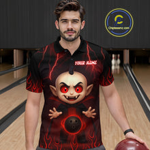 Load image into Gallery viewer, Custom Red Funny Vampire Thunder Bowling Shirt Polo &amp; 1/4-Zip Bowling League Jersey for Men Outfit QZT753