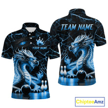 Load image into Gallery viewer, Ice Dragon Bowling Shirt Custom Bowling Team League Polo Bowling Jersey Bowlers Gift QZT692