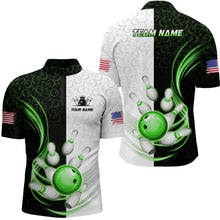 Load image into Gallery viewer, Custom Bowling Shirts for Men Camo Bowling Jersey 1/4 Zip Bowling Team League QZT449