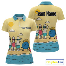 Load image into Gallery viewer, Summer Bowling Shirt Custom Polo Bowling Jersey Funny Bowling Pins and Ball QZT695