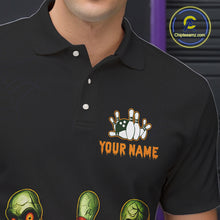 Load image into Gallery viewer, Custom Zombie Pumpkin Bowling Jersey for Men Halloween Bowling Team Shirt Bowling Gifts QZT730
