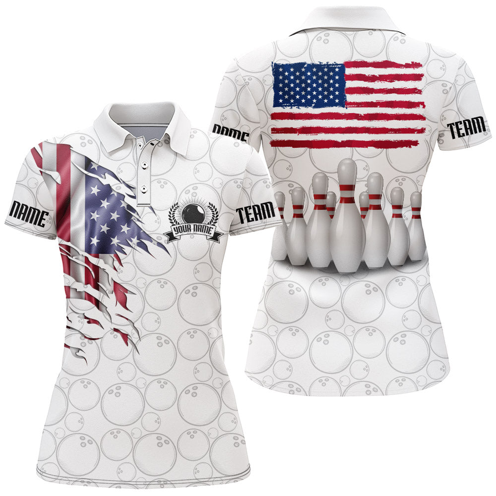 Personalized 3D Women's Bowling Team Jersey Bowling Shirt American Bowling Polo Shirt QZT43-2