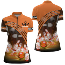 Load image into Gallery viewer, Custom Bowling Shirt for Women Bowling Jersey Bowling Team League Quarter-Zip Shirt QZT45