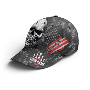 Personalized Bowling 3D Cap, Custom Bowling Hat for Men Women, Bowling Pin & Ball Cap with Name CHT01-8