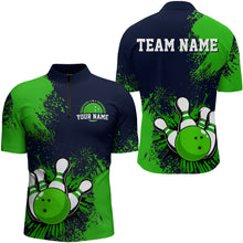 Load image into Gallery viewer, Personalized Men&#39;s Bowling Shirts Bowling Jersey Quarter Zip Bowling Performance QZT497