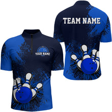 Load image into Gallery viewer, Personalized Men&#39;s Bowling Shirts Bowling Jersey Quarter Zip Bowling Performance QZT497