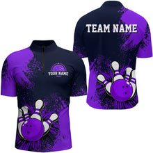 Load image into Gallery viewer, Personalized Men&#39;s Bowling Shirts Bowling Jersey Quarter Zip Bowling Performance QZT497