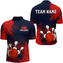 Load image into Gallery viewer, Personalized Men&#39;s Bowling Shirts Bowling Jersey Quarter Zip Bowling Performance QZT497