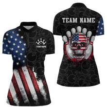 Load image into Gallery viewer, Skull Bowling Shirt for Women Custom Bowling Jersey Bowling 1/4 Zip Shirt Bowling Team League QZT293