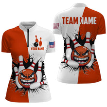 Load image into Gallery viewer, Personalized Funny Bowling Shirts for Women 1/4 Zip Funny Bowling Team Jersey QZT414