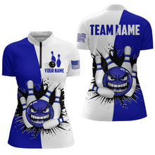 Load image into Gallery viewer, Personalized Funny Bowling Shirts for Women 1/4 Zip Funny Bowling Team Jersey QZT414