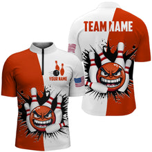 Load image into Gallery viewer, Personalized Funny Bowling Shirts for Men 1/4 Zip Bowling Team Jersey QZT414