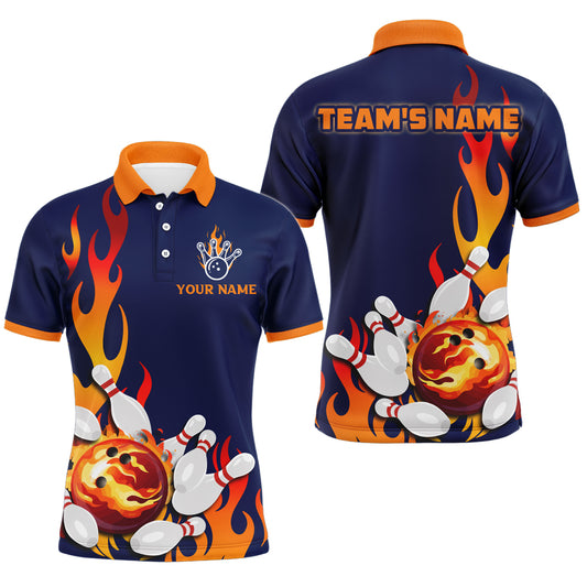Flame Bowling Shirts Women Custom Bowling Team Jersey Polo Uniform QZT460