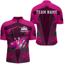 Load image into Gallery viewer, Personalized Bowling Shirts for Men 1/4 Zip Bowling Jersey Bowling Uniform QZT428
