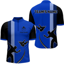 Load image into Gallery viewer, Personalized Men 1/4 Zip Shirt Bowling Silhoutte Shirts Bowling Team League QZT427
