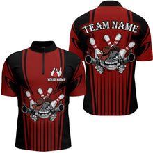 Load image into Gallery viewer, Custom Bowling Shirt for Men Bowling Jersey Bowling Team League Quarter-Zip Shirt QZT44