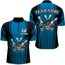 Load image into Gallery viewer, Custom Bowling Shirt for Men Bowling Jersey Bowling Team League Quarter-Zip Shirt QZT44