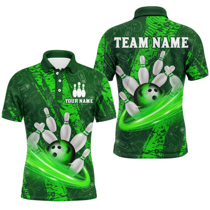 Custom Men 3D Bowling Shirts Bowling Team Jersey Polo Bowlers Gifts Multicolor QZT473