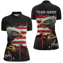 Load image into Gallery viewer, American Flag Bowling Shirt Custom Eagle Bowling Jersey for Men And Women 1/4 Zip Bowling League QZT630
