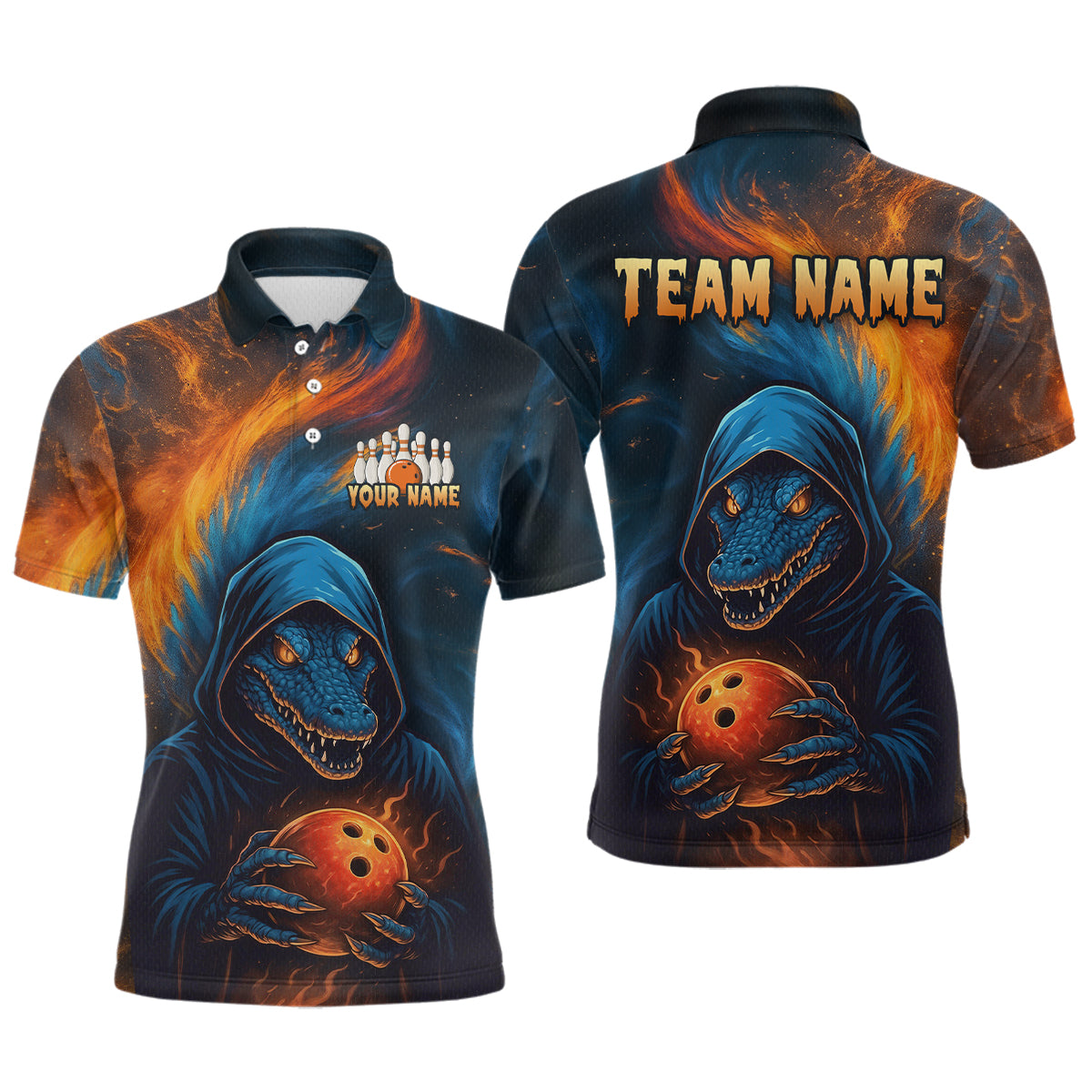 Custom Alligator Bowling Team Shirt Unisex Bowling Jersey for Men Polo & 1/4-Zip QZT754