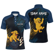 Load image into Gallery viewer, Funny Golden Retriever Dog Bowling Shirt for Men Custom Polo &amp; Quarter-Zip Bowling Team Jersey QZT760