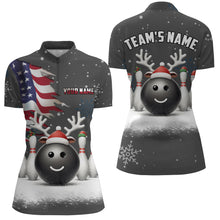 Load image into Gallery viewer, Custom Christmas Bowling Team Shirts Multicolor Quarter Zip Bowling Jersey for Men QZT485