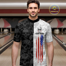 Load image into Gallery viewer, American Flag Bowling Team Shirt Polo 1/4-Zip Patriotic Bowling Jersey for Men Halloween Gift QZT729