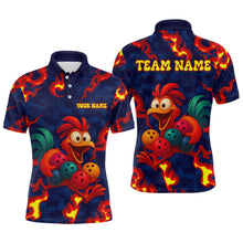 Load image into Gallery viewer, Custom Red Flame Funny Chicken for Men Bowling Team Jersey Bowling League Shirt Polo &amp; 1/4-Zip QZT762