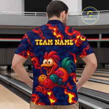 Load image into Gallery viewer, Custom Red Flame Funny Chicken for Men Bowling Team Jersey Bowling League Shirt Polo &amp; 1/4-Zip QZT762