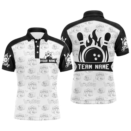 Camo Bowling Polo Shirt for Men Custom Bowling Team Shirt Bowlers Jersey QZT123