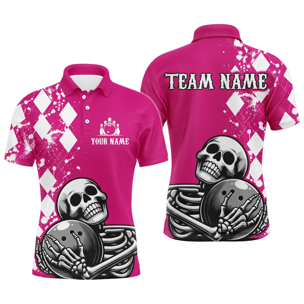 Skull Bowling Shirt for Men Custom Bowling Jersey Bowling Polo Shirt Bowling Team League QZT293