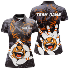 Load image into Gallery viewer, Orange Camo Bowling Shirt Funny Bowling Team Jersey for Women Polo Bowling Shirt QZT255