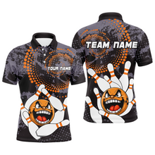 Load image into Gallery viewer, Orange Camo Bowling Shirt Funny Bowling Team Jersey for Men Polo Bowling Shirt QZT255