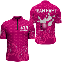 Load image into Gallery viewer, Personalized 1/4 Zip Bowling Shirt for Men Multicolor Bowling Team League QZT406