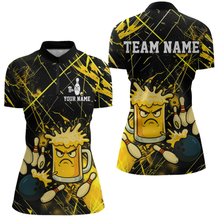 Load image into Gallery viewer, Custom Yellow Funny Beer Bowling Shirt Team Bowling League Jersey for Women Bowling Outfit QZT767