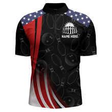 Load image into Gallery viewer, Bowling Shirt American Bowling Jersey Customized for Men 1/4 Zip Bowling Team League QZT262