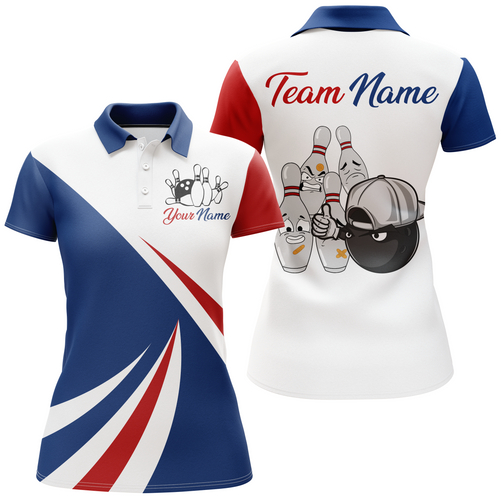 Bowling Shirts Camo US Flag Bowling Polo Bowling Team League for Women QZT416