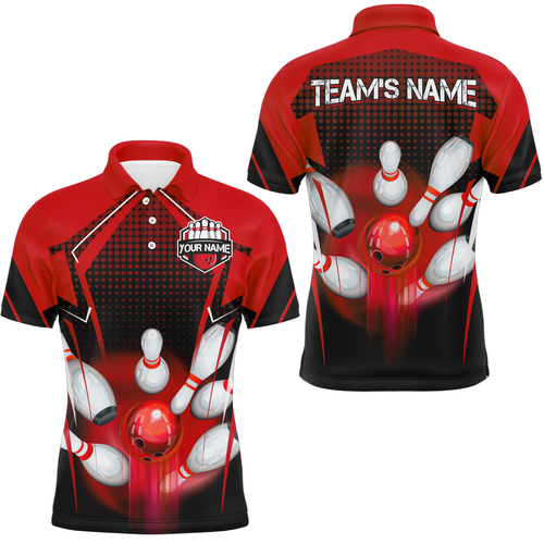 Personalized Bowling Shirts for Men Polo 3D Bowling Team League Bowling Gifts QZT423