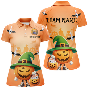 Personalized Halloween Bowling Shirts for Women Bowling Polo Bowling Team League QZT424