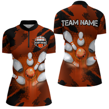 Load image into Gallery viewer, Camo 3D Bowling Shirts Women Custom Bowling Team Jersey Quarter Zip Multicolor QZT468