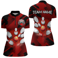 Load image into Gallery viewer, Camo 3D Bowling Shirts Women Custom Bowling Team Jersey Quarter Zip Multicolor QZT468