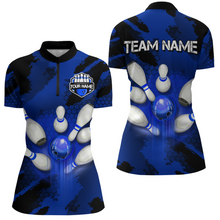 Load image into Gallery viewer, Camo 3D Bowling Shirts Women Custom Bowling Team Jersey Quarter Zip Multicolor QZT468