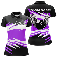 Load image into Gallery viewer, Camo Angel Wings Polo Bowling Shirts for Women Bowling Team Jersey Multicolor QZT470