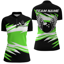 Load image into Gallery viewer, Angel Wings Quarter Zip Bowling Shirts for Women Bowling Team Jersey Multicolor QZT470