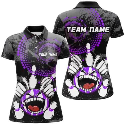 Custom Funny Bowling Shirts for Women Multicolor Bowling Team Jersey Polo Bowling League QZT480