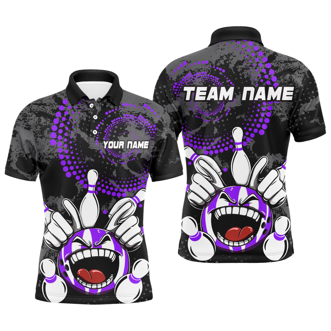 Custom Funny Bowling Shirts for Men Multicolor Bowling Team Jersey Polo Bowling League QZT480