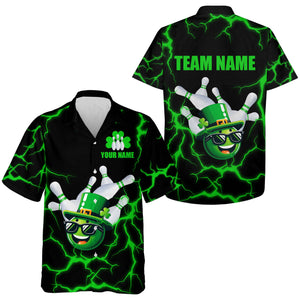 Personalized Bowling Patrick Day Shirt for Men & Women Lucky Bowling Team Jersey Green Bowling Hawaii Shirt QZT220
