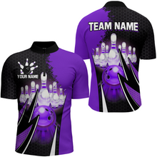 Load image into Gallery viewer, Personalized Bowling Shirts for Men 1/4 Zip Bowling Team Jersey QZT440